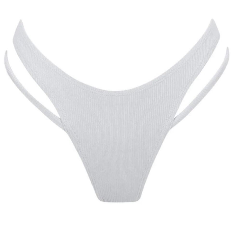 SOMERFIELD SWIM Asilah White Cheeky Bikini Bottoms Size Large - Picture 5 of 8